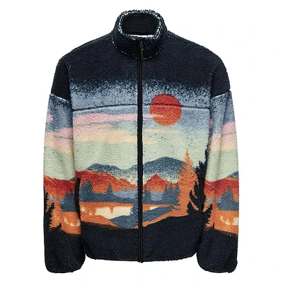 Blaze Allover-Print Fleece Jacket