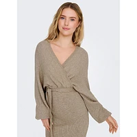 Ibi Tied Surplice Dolman Sweater Dress