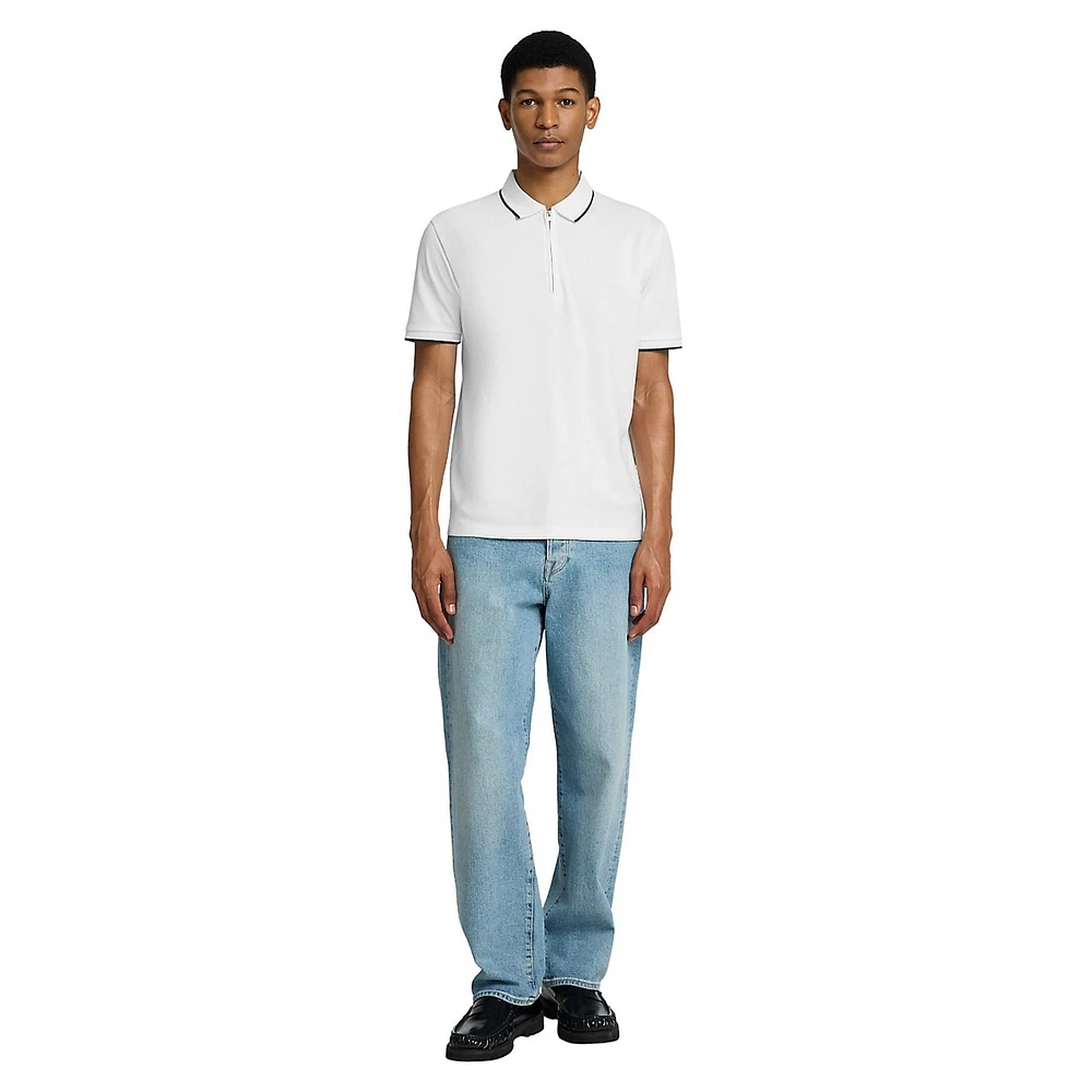 Fav Quarter-Zip Organic Cotton-Blend Polo Shirt