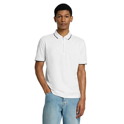 Fav Quarter-Zip Organic Cotton-Blend Polo Shirt