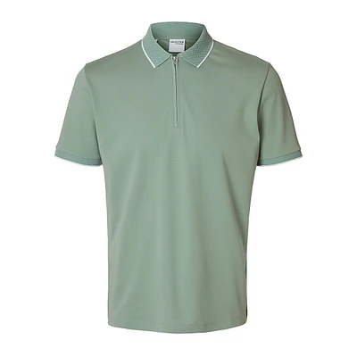 Polo en coton biologique mélangé à fermeture éclair quart de tour Fav