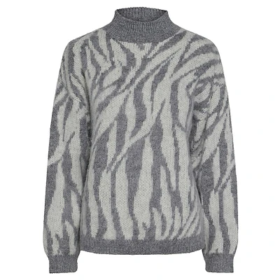 Noela Patterned Hairy-Knit Sweater