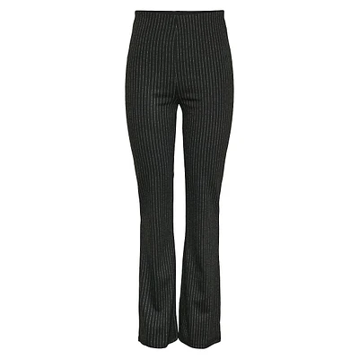 Niannah Pinstriped High-Waisted Flare Pants