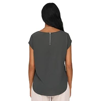 Vic Textured Cap-Sleeve Top