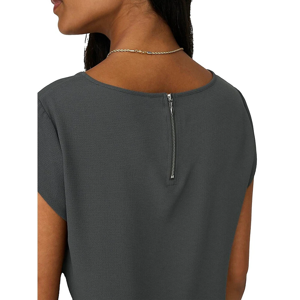 Vic Textured Cap-Sleeve Top