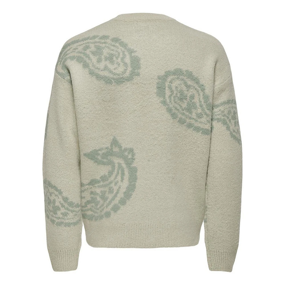 Ronnie Brushed Paisley Crewneck Sweater