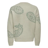 Ronnie Brushed Paisley Crewneck Sweater