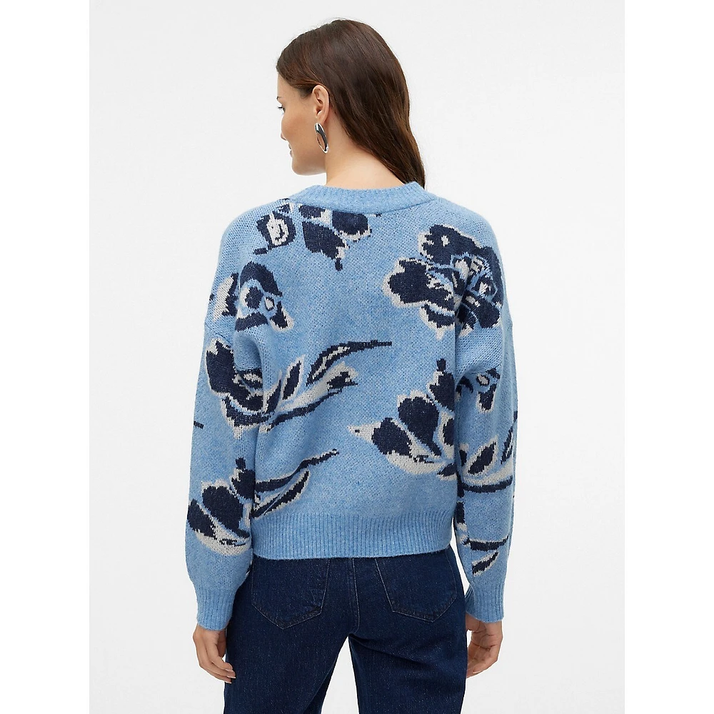 Estrid Drop-Shoulder Puff-Sleeve Sweater