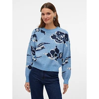 Estrid Drop-Shoulder Puff-Sleeve Sweater