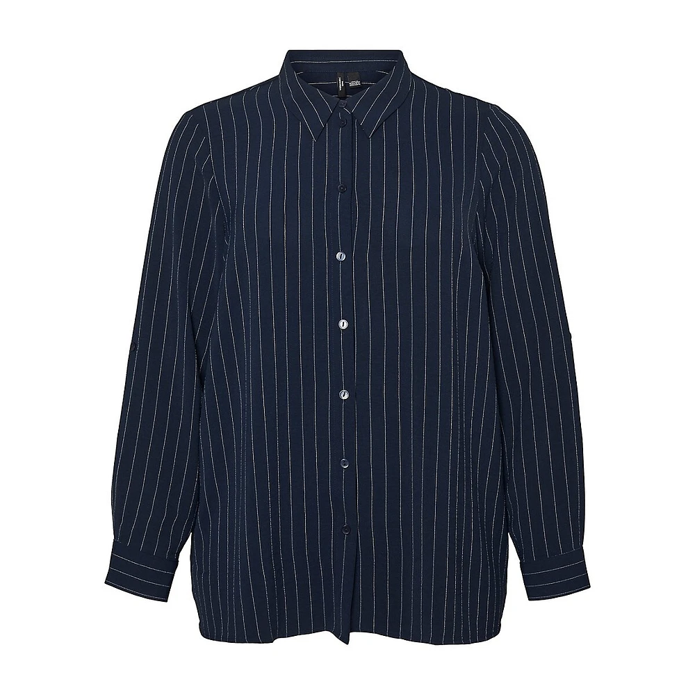 Plus Emma Pinstriped Shirt