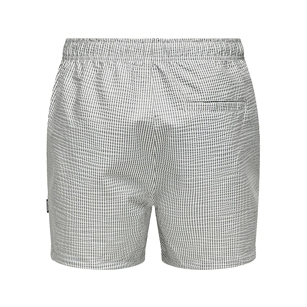 Ted Seersucker Striped Swim Shorts