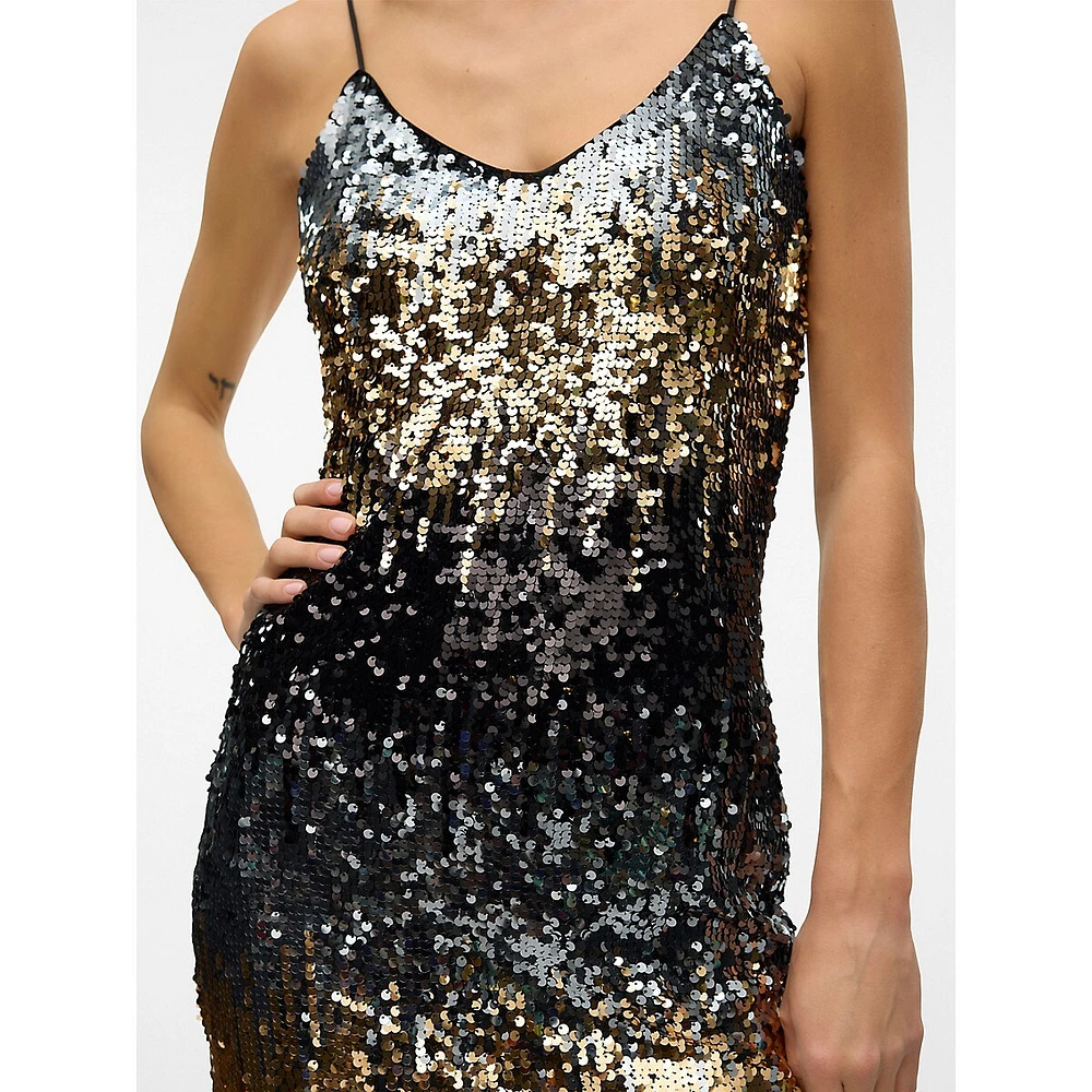 Ombré Sequin Shimmer Dress