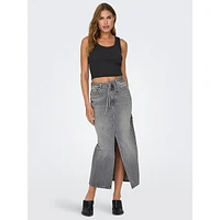 Gianna Tie-Waist Denim Midi Skirt