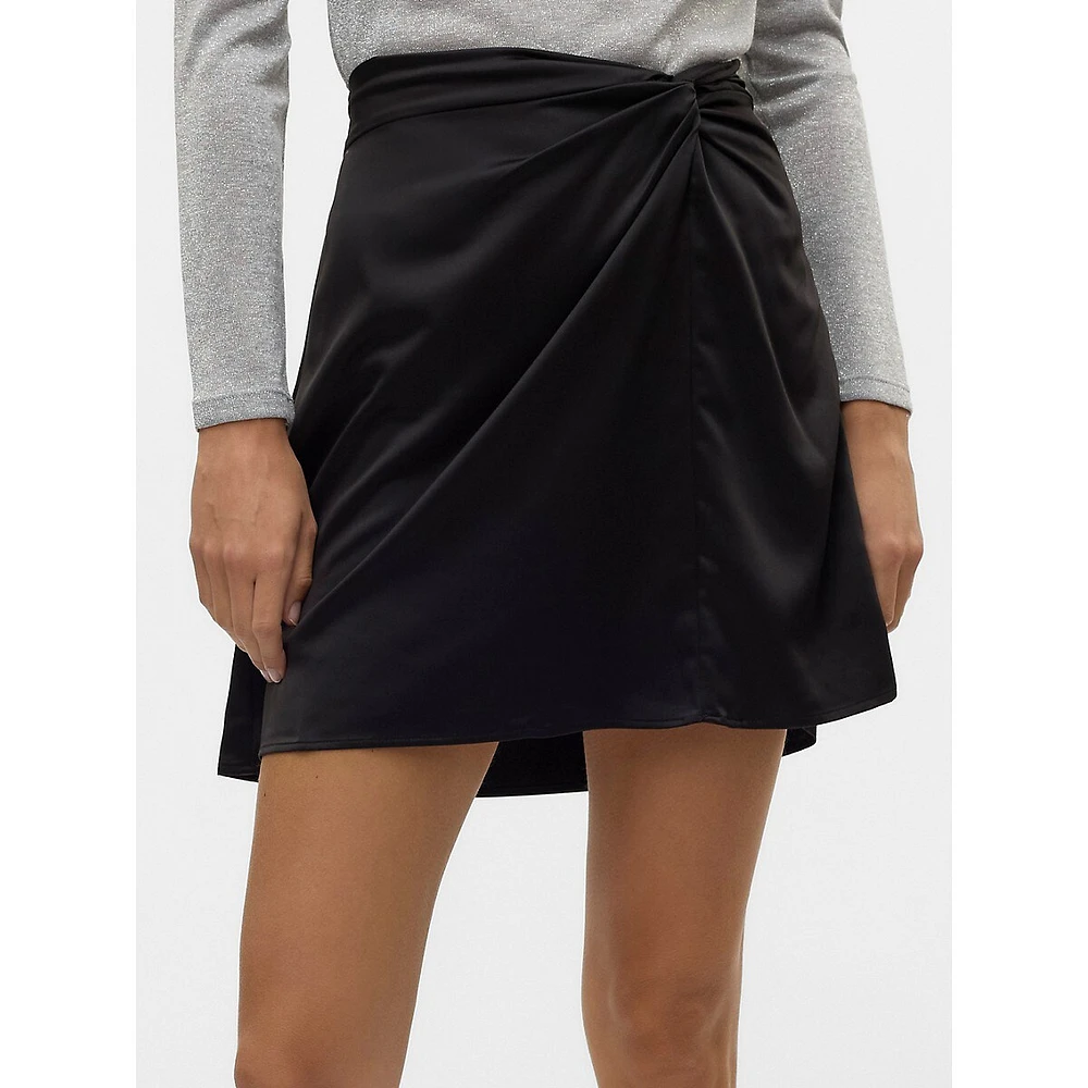 Twist-Knot High-Waist Skirt