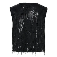 Rilly Sleeveless Sequin Fringe Top