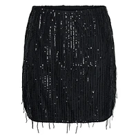 Rilly High-Waisted Sequin Fringe Mini Skirt