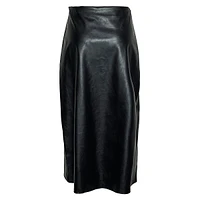 Rutanan High-Waist Faux Leather Midi Skirt