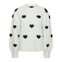 Heart-Pattern Jacquard Sweater