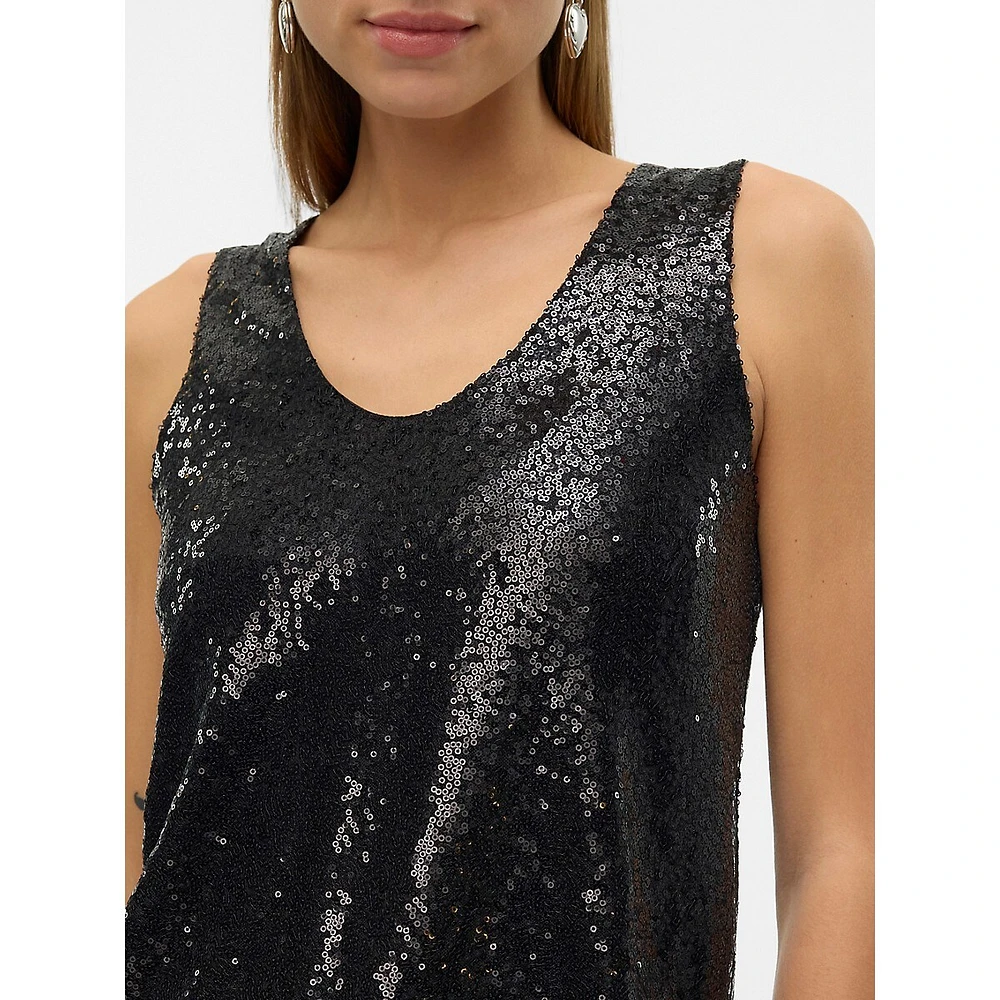 Sleeveless Sequin Top