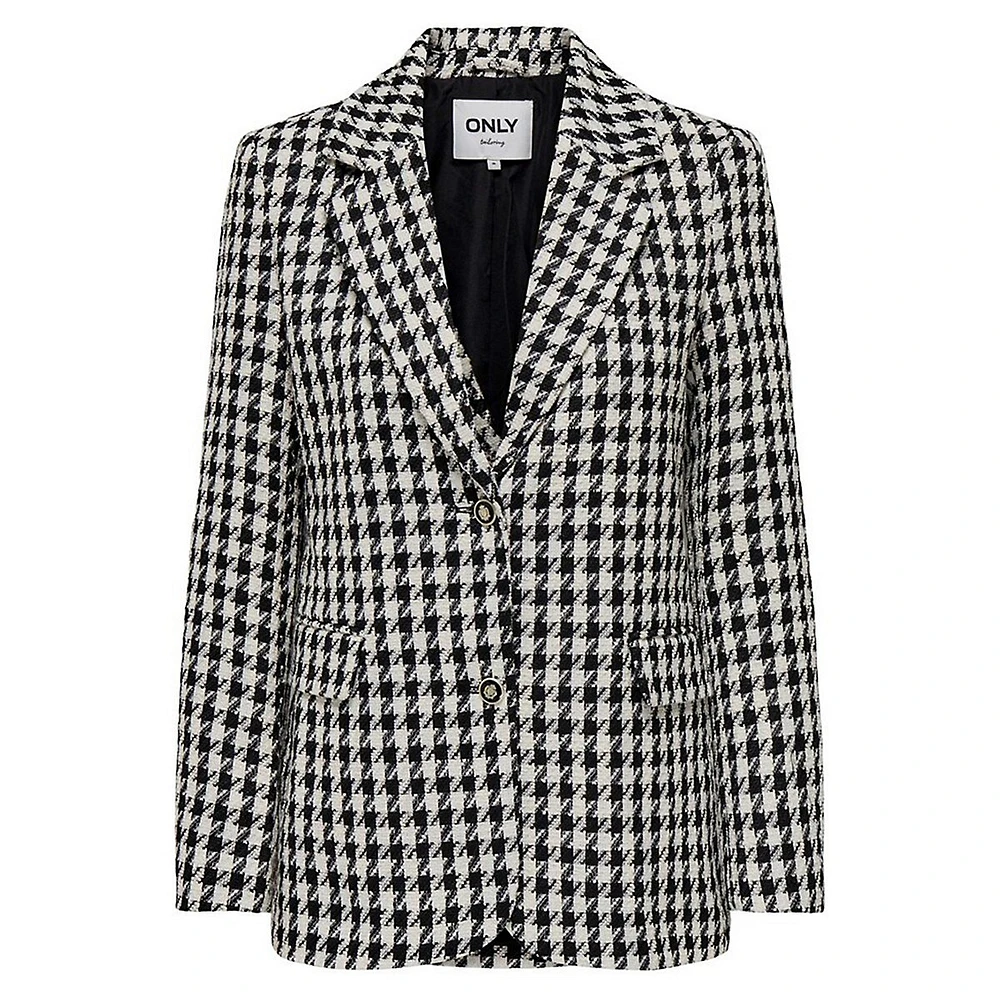 Elinor Houndstooth Bouclé Blazer