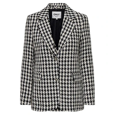 Elinor Houndstooth Bouclé Blazer