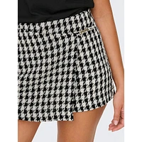 Elinor Houndstooth Bouclé Wrap Skort