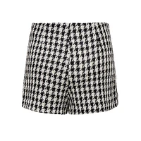 Elinor Houndstooth Bouclé Wrap Skort