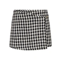 Elinor Houndstooth Bouclé Wrap Skort