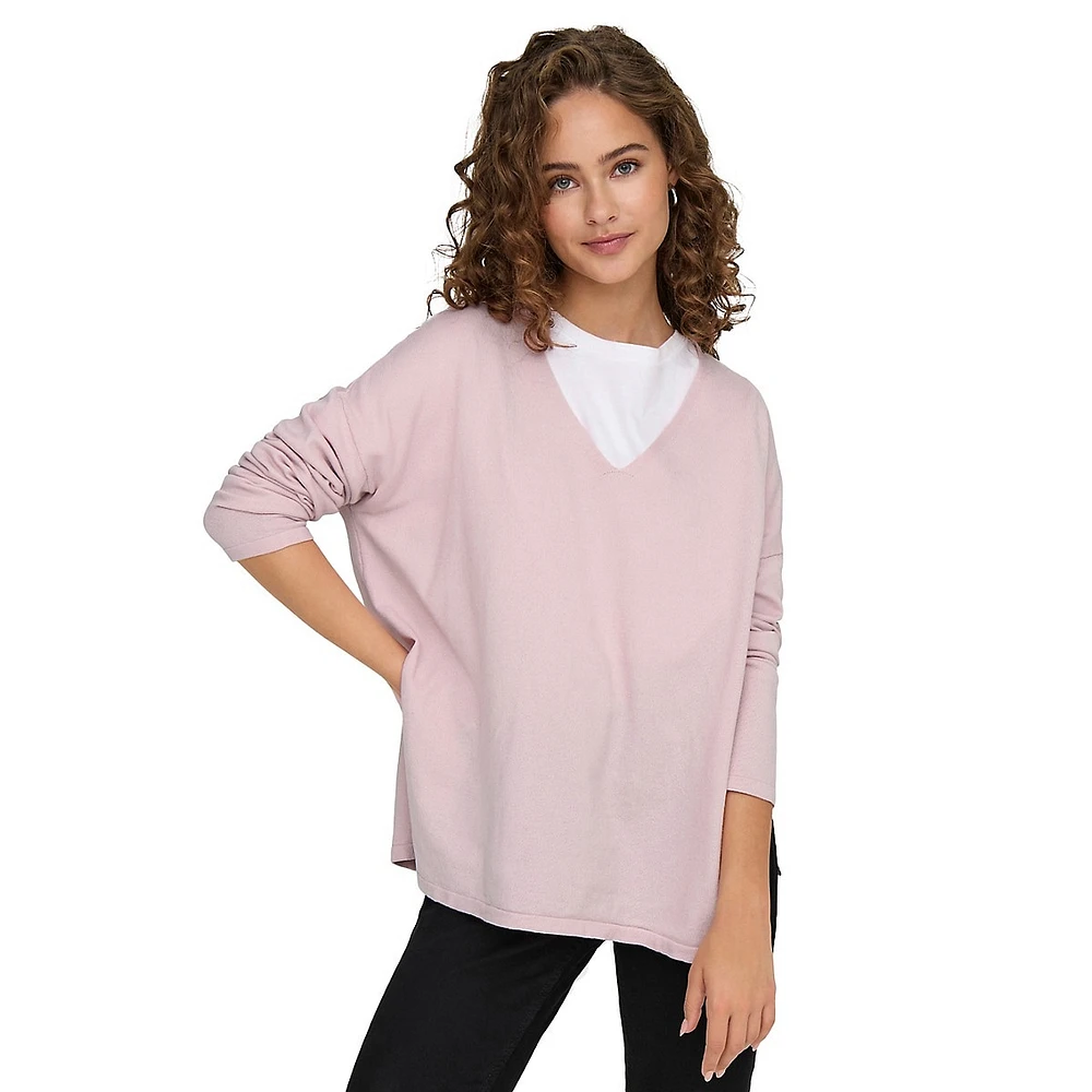 Amalio V-Neck Soft-Touch Dolman Sweater