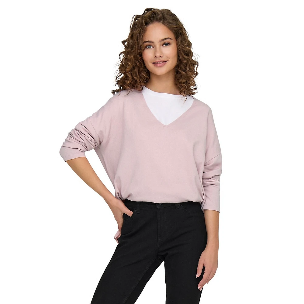 Pull dolman doux au toucher et col en V Amalio