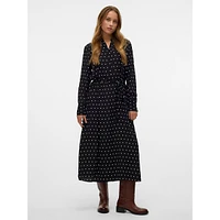 Print Midi-Length Shirt Dress