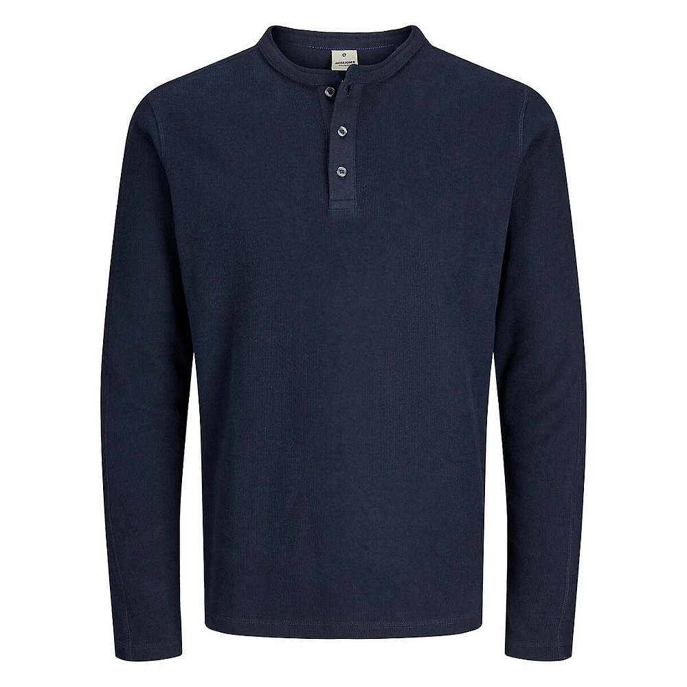 Long-Sleeve Henley T-Shirt