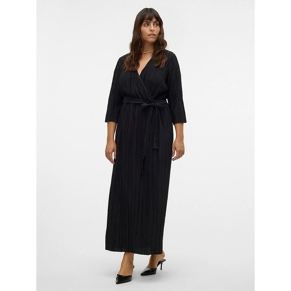 Plus Elvy Pleated Surplice Maxi Dress