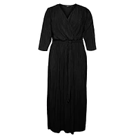 Plus Elvy Pleated Surplice Maxi Dress