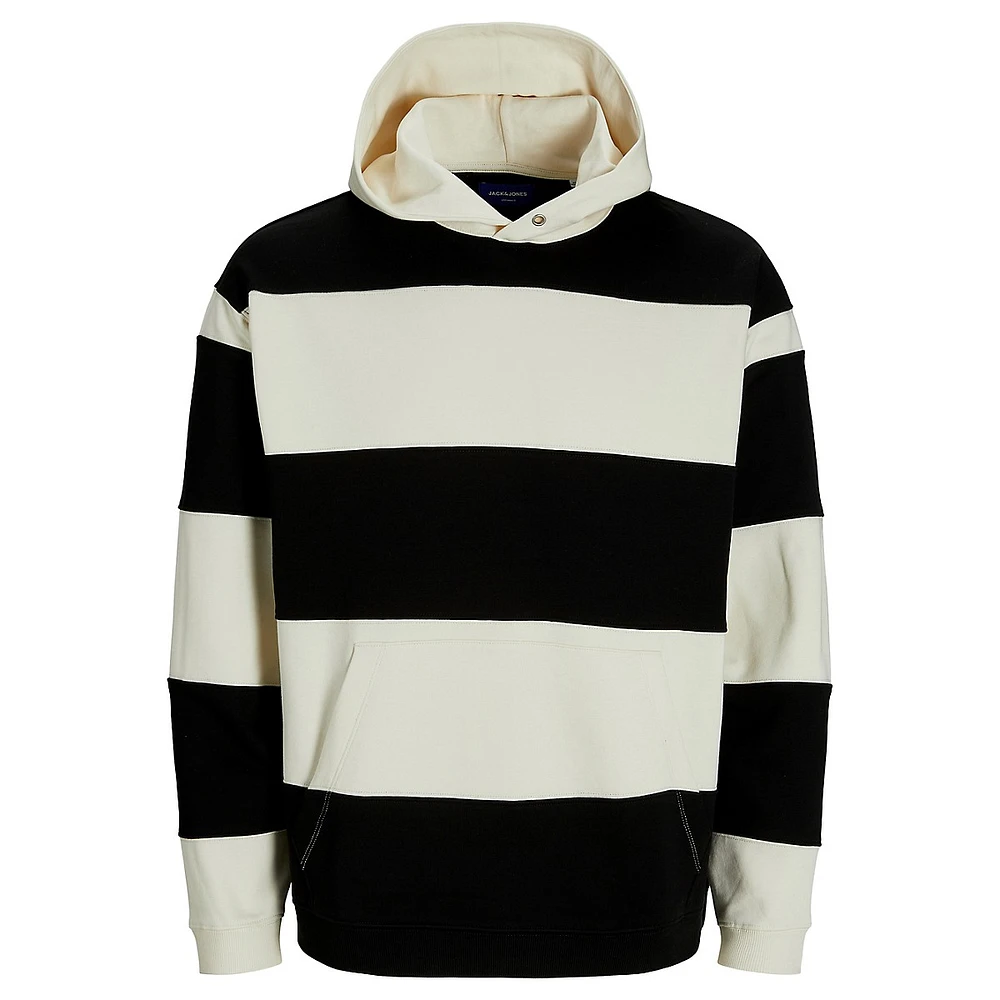 Block-Stripe Oversized Hoodie