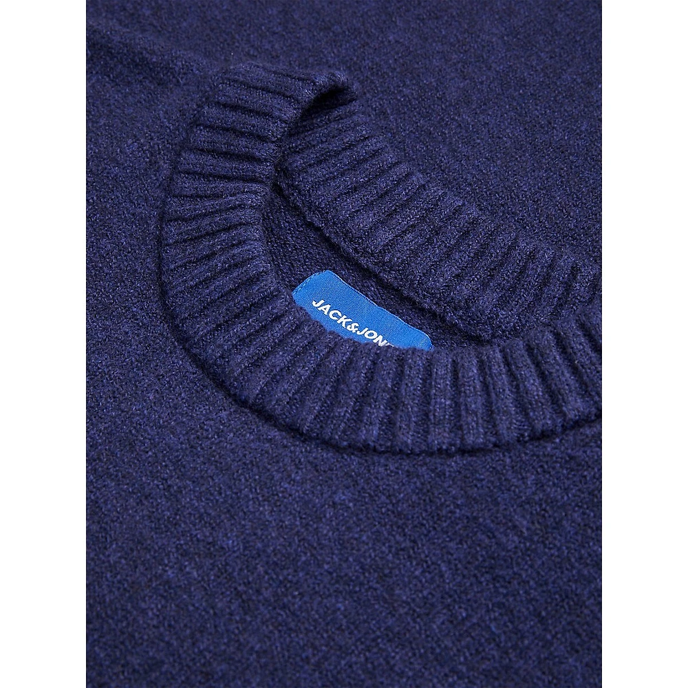 Flat-Knit Pullover Sweater