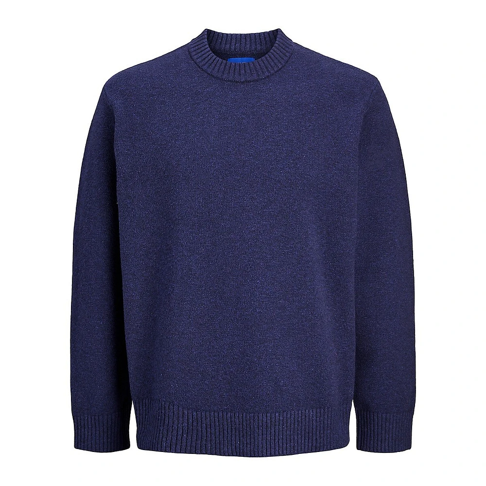 Flat-Knit Pullover Sweater