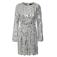 Sequin Belted Dress