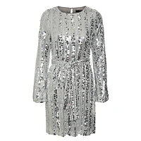 Sequin Belted Dress