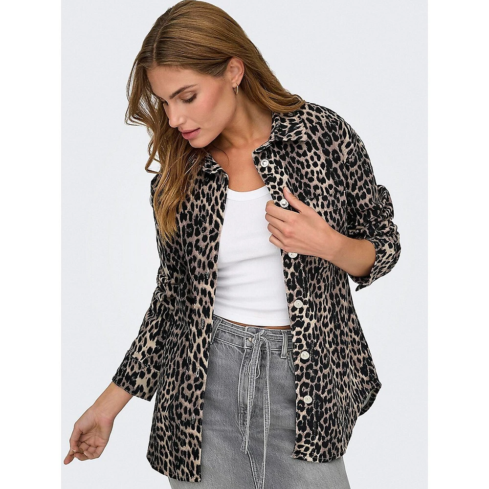 Anlie Leopard-Print Overshirt