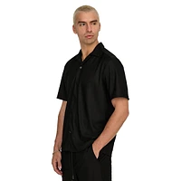 Kari Plissé-Textured Short-Sleeve Shirt