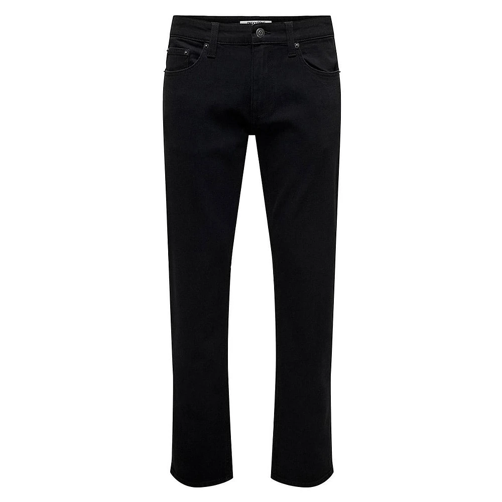 Weft Regular-Fit Mid-Rise Straight-Leg Jeans