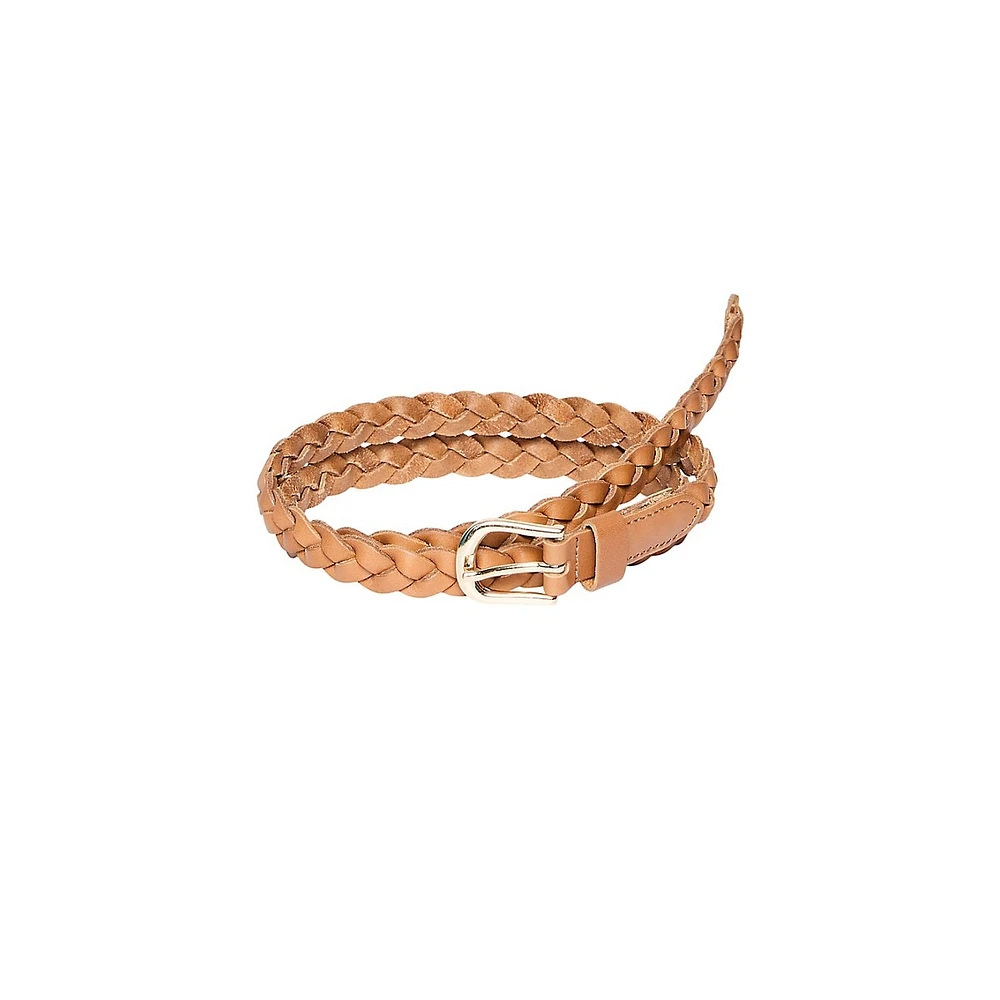Helle Slim Braided Leather Belt