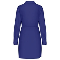 Satin Faux Wrap Shirt Dress