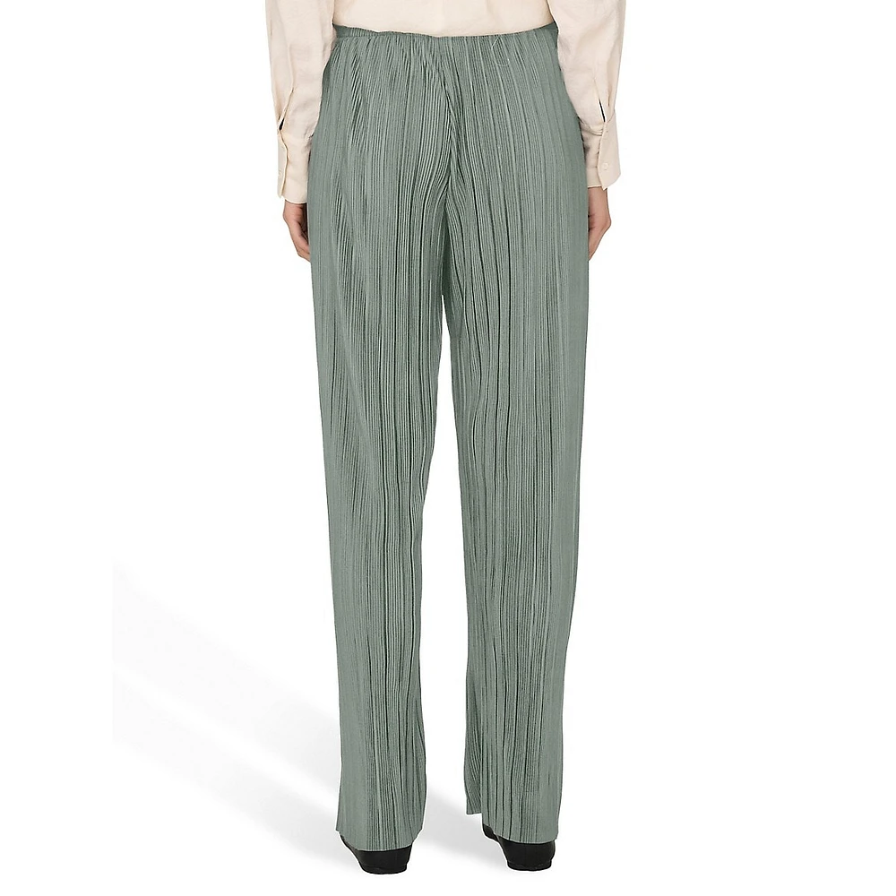 Ravenna Plissé Pull-On Dress Pants