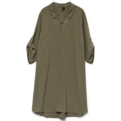 Plus Calva Collard V-Neck Shift Dress