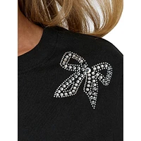 T-shirt carré en coton biologique avec strass et cœur Antonia