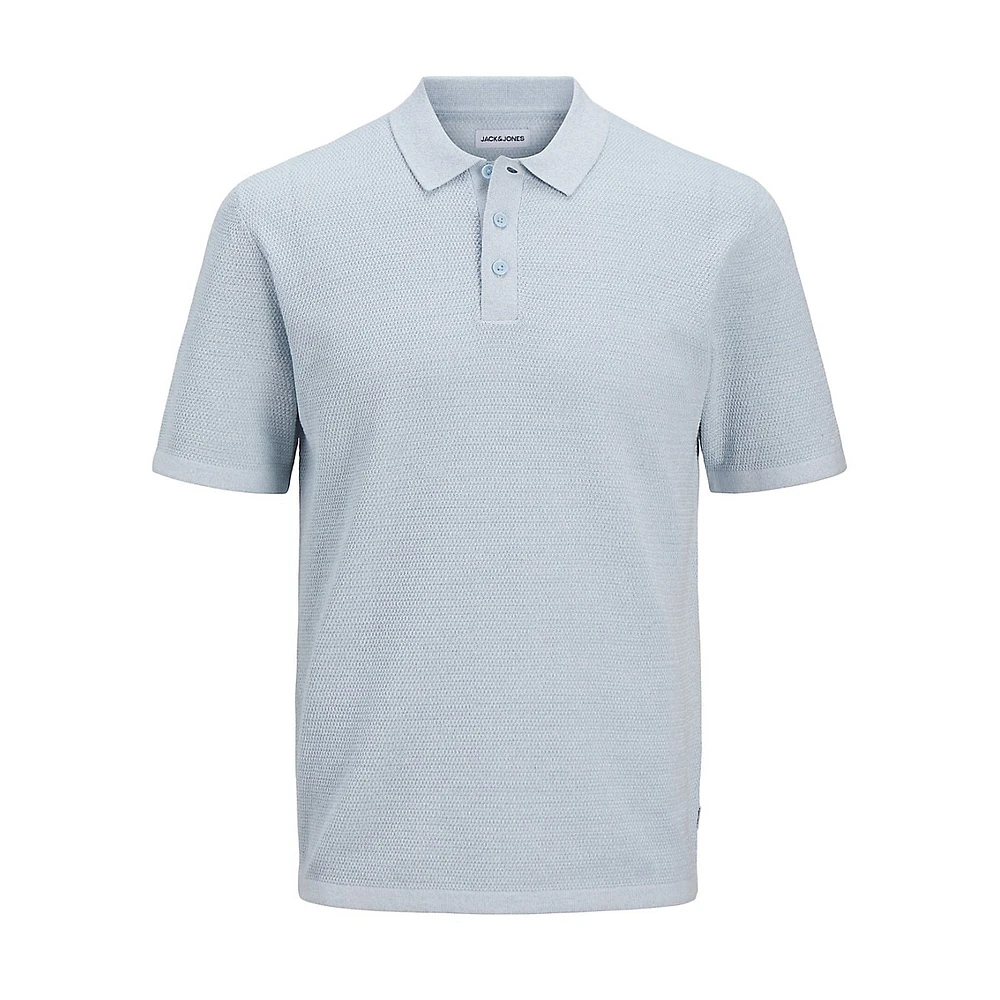 George Relaxed-Fit Textured-Knit Polo Shirt