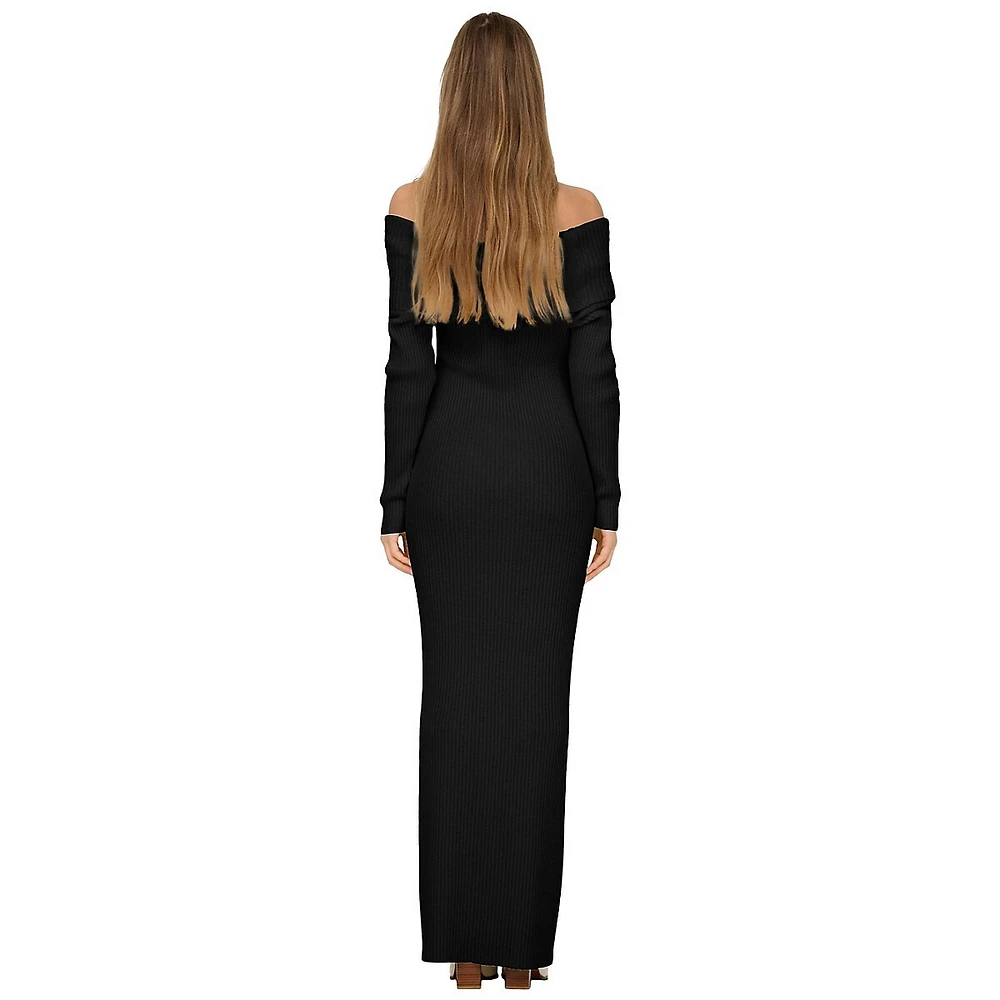 Katia Off-Shoulder Maxi Sweater Dress