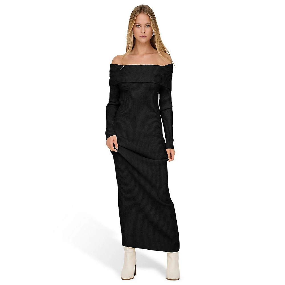 Katia Off-Shoulder Maxi Sweater Dress